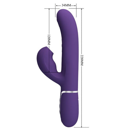 PRETTY LOVE - PERLITA VIBRADOR G-SPOT 3 EN 1 MULTIFUNCIÓN MORADO