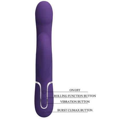 PRETTY LOVE - ZALIN 4-IN-1 PURPLE PEARL RABBIT VIBRATOR