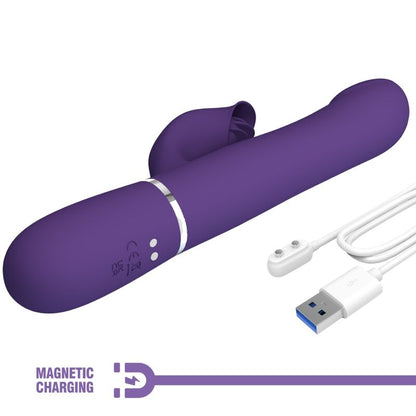 PRETTY LOVE - ZALIN 4-IN-1 PURPLE PEARL RABBIT VIBRATOR