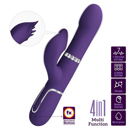 PRETTY LOVE - ZALIN 4-IN-1 PURPLE PEARL RABBIT VIBRATOR