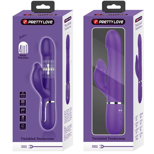 PRETTY LOVE - ZALIN 4-IN-1 PURPLE PEARL RABBIT VIBRATOR
