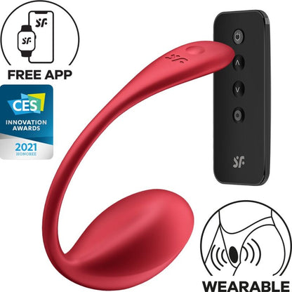 SATISFYER - SHINY PETAL REMOTE CONTROL STIMULATOR G POINT RED FREE APP
