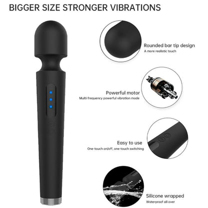 ARMONY - X POWER MASAJEADOR Y VIBRADOR GRANDE 7 VIBRACIONES NEGRO