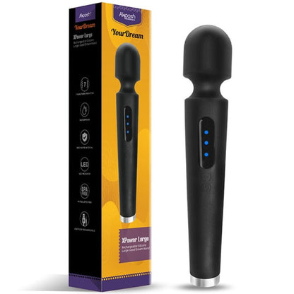 ARMONY - X POWER MASAJEADOR Y VIBRADOR GRANDE 7 VIBRACIONES NEGRO