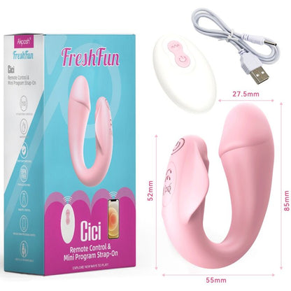 ARMONY - FRESHFUN CICI STAP-ON VIBRADOR CONTROL REMOTO Y APP 10 VIBRACIONES ROSA