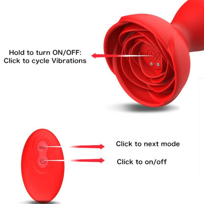 ARMONY - EXTREME A BLOOM ROSE VIBRATOR AND RED REMOTE CONTROL ANAL PLUG