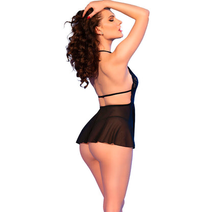 CHILIROSE - CR 4720 BABYDOLL &amp; THONG NEGRO S