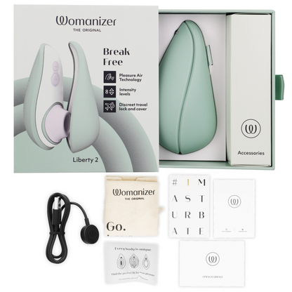 WOMANIZER - LIBERTY 2 CLITORAL STIMULATOR &amp; SUCTIONER LIGHT GREEN