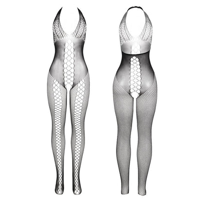 SUBBLIME - 951832 BODYSTOCKING WITH OPEN BACK AND CROSSOVER DETAILS BLACK ONE SIZE
