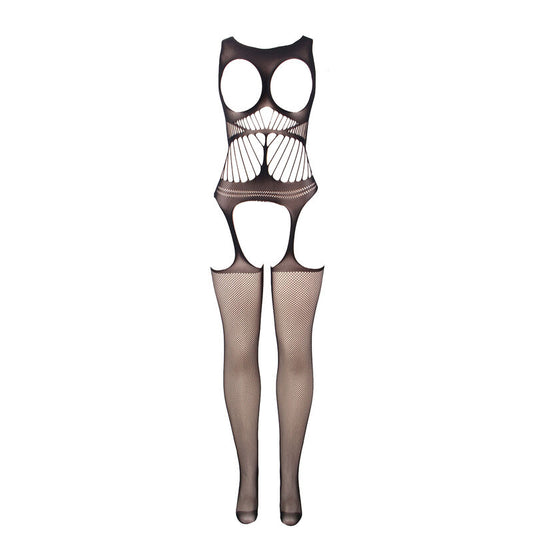 SUBBLIME - 951900 BODYSTOCKING SEM FUNDO DE REDE COM COPA E OMBROS ABERTOS PRETO TAMANHO ĂNICO