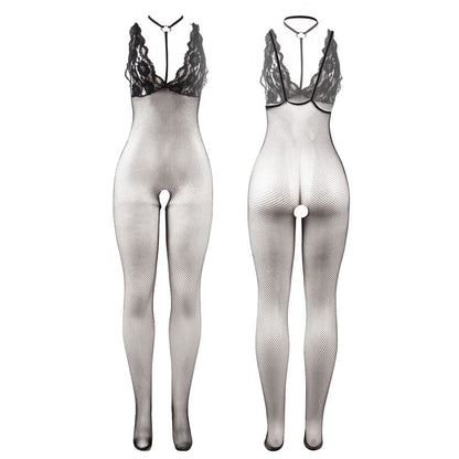 SUBBLIME - 951993 BODYSTOCKING SIN ESPALDA DE RED TRANSPARENTE NEGRO TALLA ÚNICA