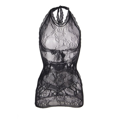 SUBBLIME - 952075 SHORT BLACK NET DRESS WITH BACK DETAIL AND HEART ONE SIZE