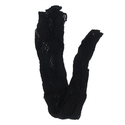 SUBBLIME - 952129 NETWORK BODYSTOCKING WITH DRESS DESIGN AND FLORAL DETAILS BLACK ONE SIZE