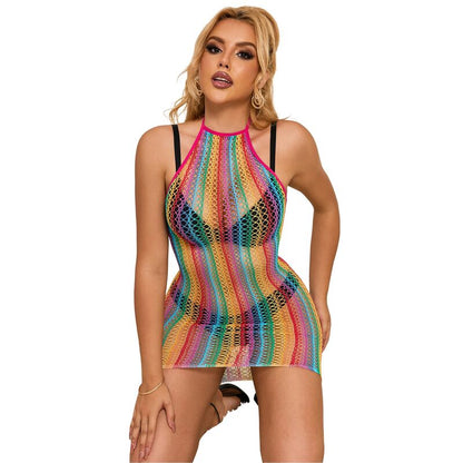 SUBBLIME - 952341 VESTIDO RAINBOW FISHNET TALLA ÚNICA