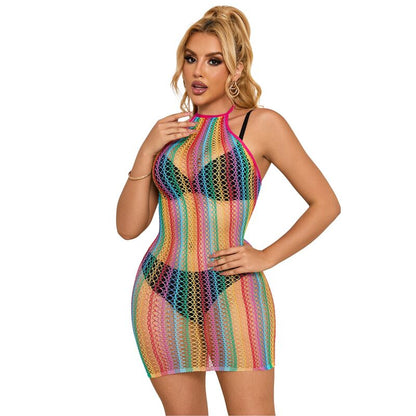SUBBLIME - 952341 VESTIDO RAINBOW FISHNET TALLA ÚNICA