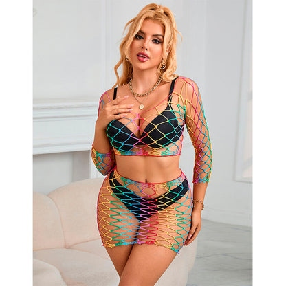 SUBBLIME - 952440 2 PIEZAS CONJUNTO DE RED MANGA LARGA ARCOÍRIS TALLA ÚNICA