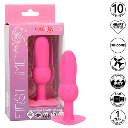 CALEXOTICS - FIRST TIME ANAL PLUG BEAD PROBE 10 VIBRATIONS PINK