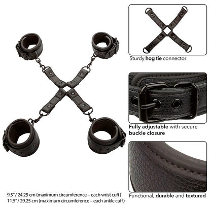 CALEXOTICS - CONECTOR NOCTURNO HOG TIE CUERO AJUSTABLE NEGRO