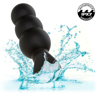 CALEXOTICS - ROCK BOTTOM PLUG ANAL CON ESFERAS 10 VIBRACIONES SILICONA NEGRO