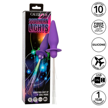 CALEXOTICS - SOUTHERN LIGHTS VIBRADOR ANAL DE SILICONA 10 FUNCIONES MORADO