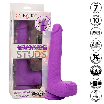 CALEXOTICS - STUDS ROTARY AND RECHARGEABLE VIBRATOR 10 VIBRATIONS PURPLE