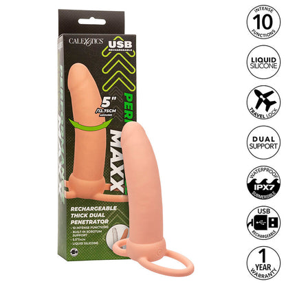 CALEXOTICS - MAXX THICK DUAL PENETRATOR 10 FLESH VIBRATIONS