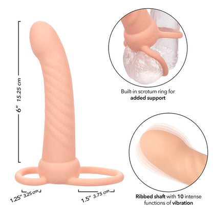 CALEXOTICS - MAXX RIBBED DUAL PENETRATOR 10 FLESH VIBRATIONS