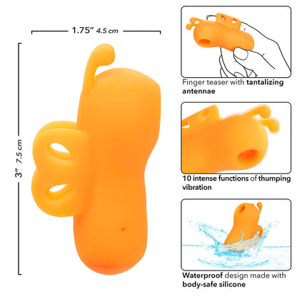 CALEXOTICS - NEON VIBES BUZZING VIBE FINGER STIMULATOR 10 ORANGE VIBRATIONS