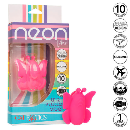 CALEXOTICS - NEON VIBES FLUTTER VIBE VIBRATION STIMULATOR 10 PINK VIBRATIONS