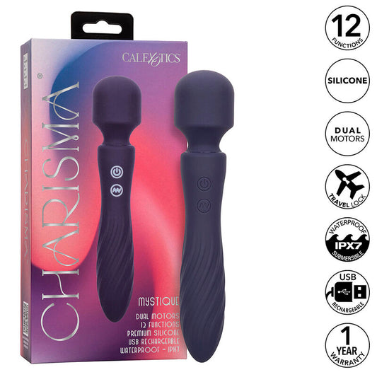 CALEXOTICS - CHARISMA MYSTIQUE MASSAGER DUAL MOTORS 12 FUNCTIONS 20.5 CM X 4.5 CM PURPLE
