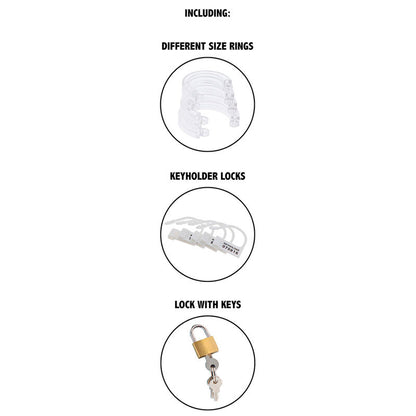 HIDDEN DESIRE - EXTREME CLEAR ADJUSTABLE ACRYLIC CHASTITY COCK CAGE