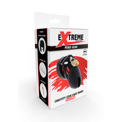 HIDDEN DESIRE - EXTREME CHASTITY SILICONE CAGE SIZE S BLACK
