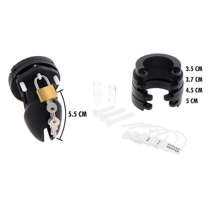 HIDDEN DESIRE - EXTREME CHASTITY SILICONE CAGE SIZE S BLACK