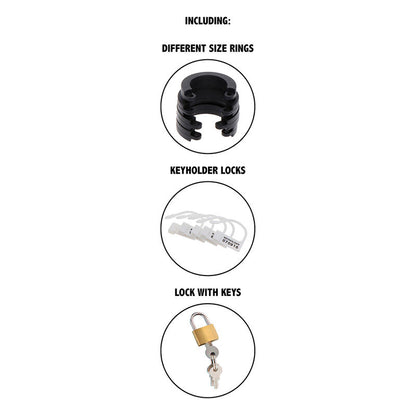HIDDEN DESIRE - EXTREME SILICONE CHASTITY COCK SIZE L BLACK