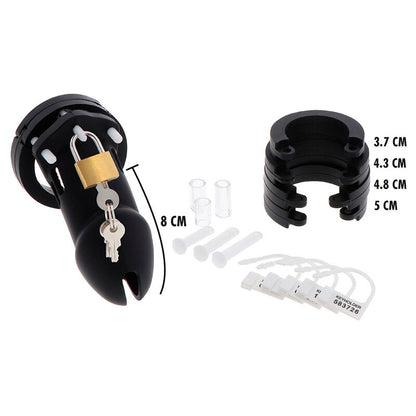 HIDDEN DESIRE - EXTREME SILICONE CHASTITY COCK SIZE L BLACK