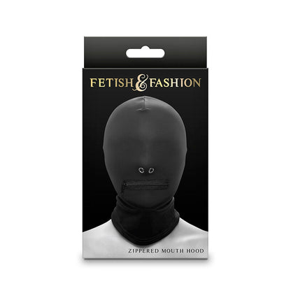 NS NOVELTIES - FETISH &amp; FASHION CLOSED ZIPPERED HOOD BLACK NYLON