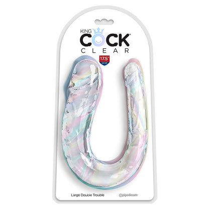 KING COCK - DOUBLE TROUBLE DILDO DUPLO 44 CM TRANSPARENTE