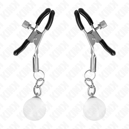 KINK - GRAMPOS DE BICO DE VIDRO PRATA 6 CM