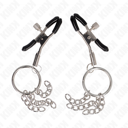 KINK - ARO ABRAZADERA DE PEZÓN Y CADENA PEQUEÑA PLATA 6 CM