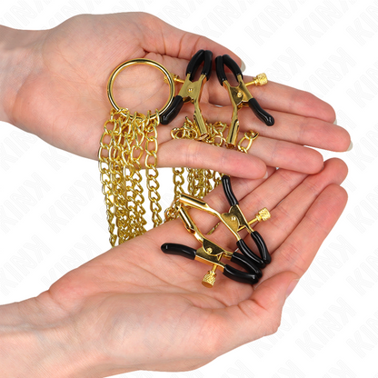 KINK - 4 GOLD ADJUSTABLE NIPPLE AND CLITORITE CLAMPS