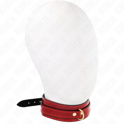 KINK - COLLAR AJUSTABLE VINO TINTO CON DETALLES DORADOS 29-42,5 CM X 4 CM