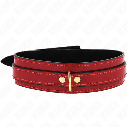 KINK - COLLAR AJUSTABLE VINO TINTO CON DETALLES DORADOS 29-42,5 CM X 4 CM