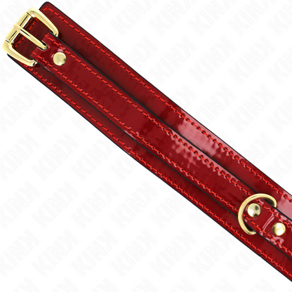 KINK - COLLAR AJUSTABLE VINO TINTO CON DETALLES DORADOS 29-42,5 CM X 4 CM