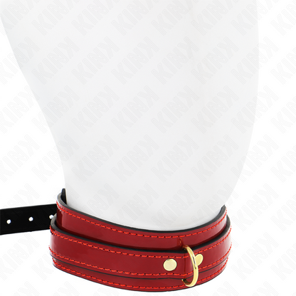 KINK - COLLAR AJUSTABLE VINO TINTO CON DETALLES DORADOS 29-42,5 CM X 4 CM
