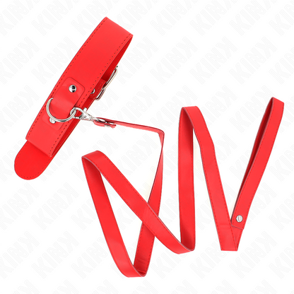 KINK - COLLAR WITH BELT 116 CM ADJUSTABLE RED STRAP 32-50 CM X 8 CM