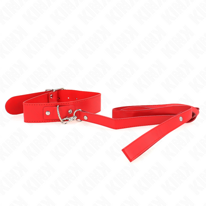 KINK - COLLAR WITH BELT 116 CM ADJUSTABLE RED STRAP 32-50 CM X 8 CM