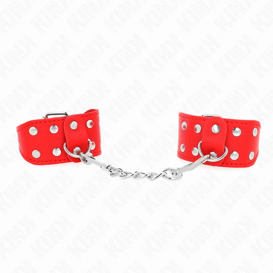 KINK - PULSERAS CON LÍNEA DOBLE DE REMACHES AJUSTABLES ROJO