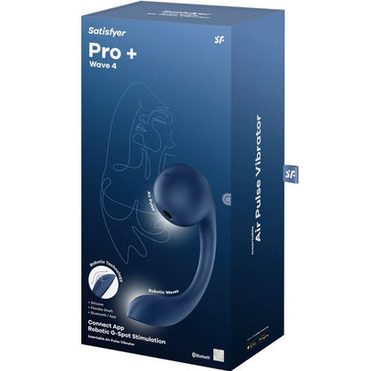 SATISFYER - PRO+ WAVE 4 GE SPOT STIMULATOR AIR PULSE FREE APP DARK BLUE