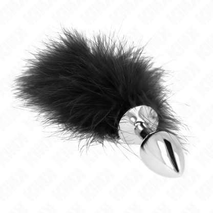 KINK - 11 x 7 CM STAINLESS STEEL ANAL PLUG WITH 11 CM FEATHER