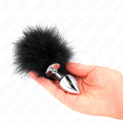 KINK - 11 x 7 CM STAINLESS STEEL ANAL PLUG WITH 11 CM FEATHER